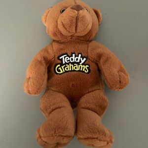 Teddy Grahams Spicey Cinnamon Beanbag Bear Plush Stuffed Animal 5" Sitting Brown